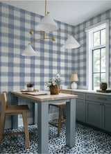 Chesapeake 4192-83420 Thorpe Blue Plaid Wallpaper