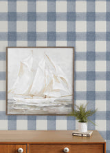 Chesapeake 4192-83420 Thorpe Blue Plaid Wallpaper