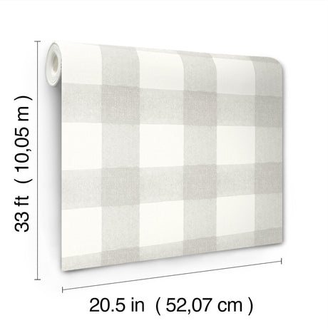Chesapeake 4192-83422 Thorpe Light Grey Plaid Wallpaper