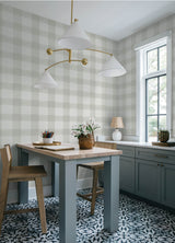 Chesapeake 4192-83422 Thorpe Light Grey Plaid Wallpaper