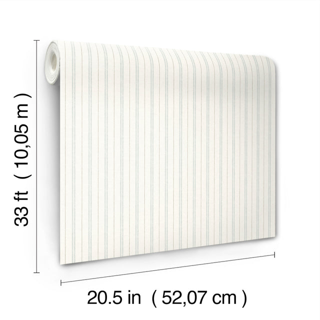 Chesapeake 4192-83425 Harville Aqua Double Stripe Wallpaper