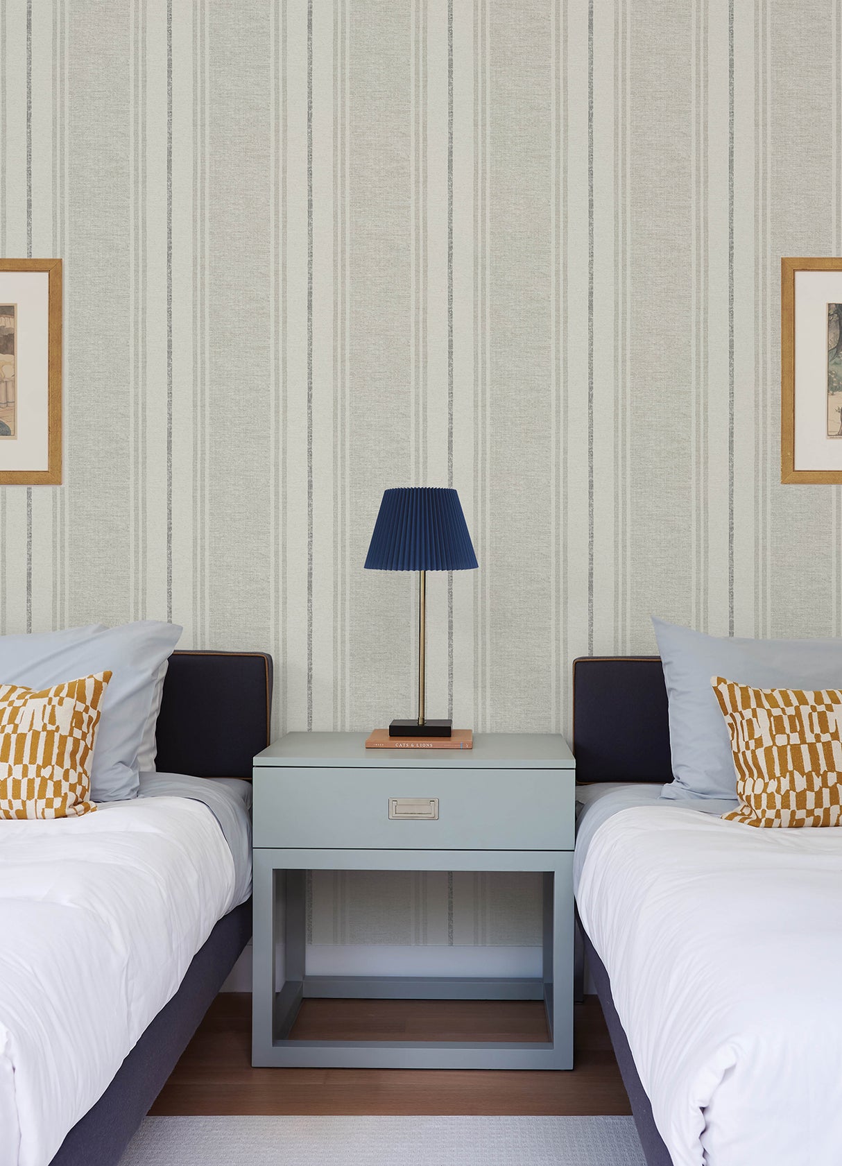 Chesapeake 4192-83441 Maddox Grey Flannel Stripe Wallpaper