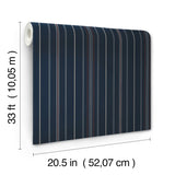 Chesapeake 4192-83450 Lascelle Navy Modern Pinstripe Wallpap