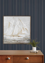Chesapeake 4192-83450 Lascelle Navy Modern Pinstripe Wallpap