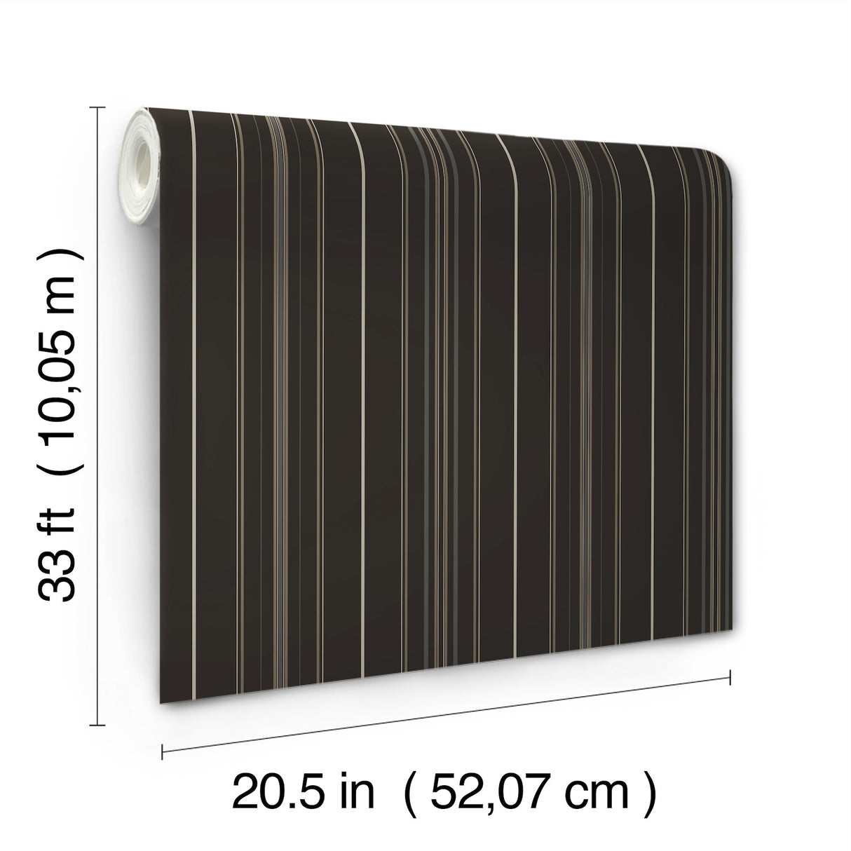 Chesapeake 4192-83453 Lascelle Black Modern Pinstripe Wallpa