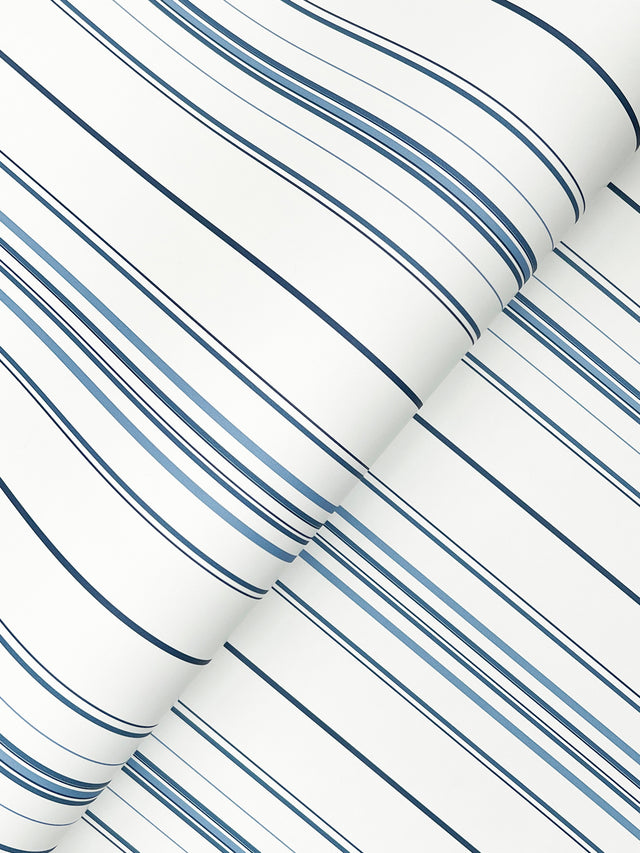 Chesapeake 4192-83454 Lascelle Blue Modern Pinstripe Wallpap
