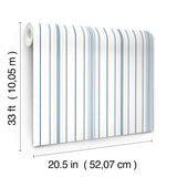 Chesapeake 4192-83454 Lascelle Blue Modern Pinstripe Wallpap