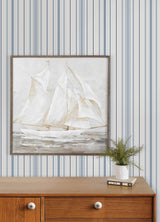 Chesapeake 4192-83454 Lascelle Blue Modern Pinstripe Wallpap