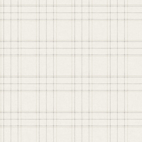 Chesapeake 4192-83455 Fox Hollow Ivory Dashed Plaid Wallpape