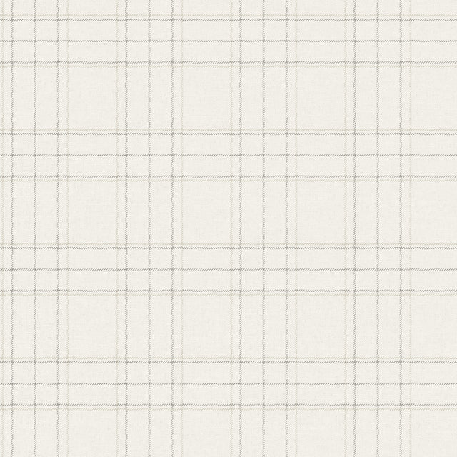 Chesapeake 4192-83455 Fox Hollow Ivory Dashed Plaid Wallpape