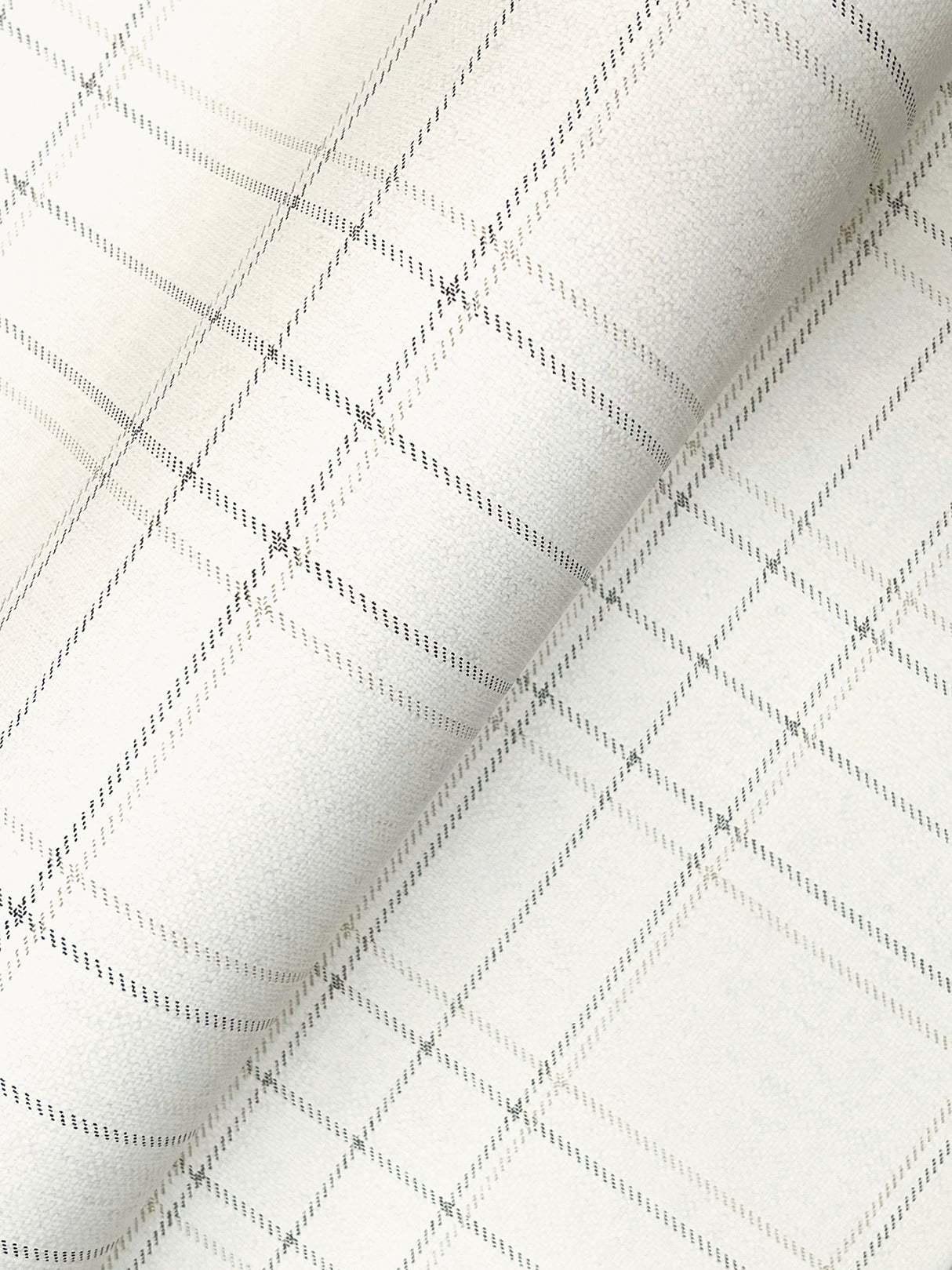 Chesapeake 4192-83455 Fox Hollow Ivory Dashed Plaid Wallpape