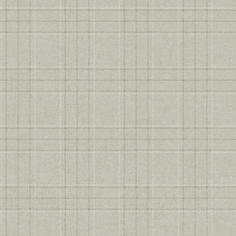 Chesapeake 4192-83456 Fox Hollow Light Grey Dashed Plaid Wal