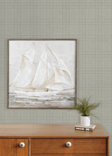 Chesapeake 4192-83456 Fox Hollow Light Grey Dashed Plaid Wal