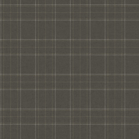 Chesapeake 4192-83457 Fox Hollow Charcoal Dashed Plaid Wallp