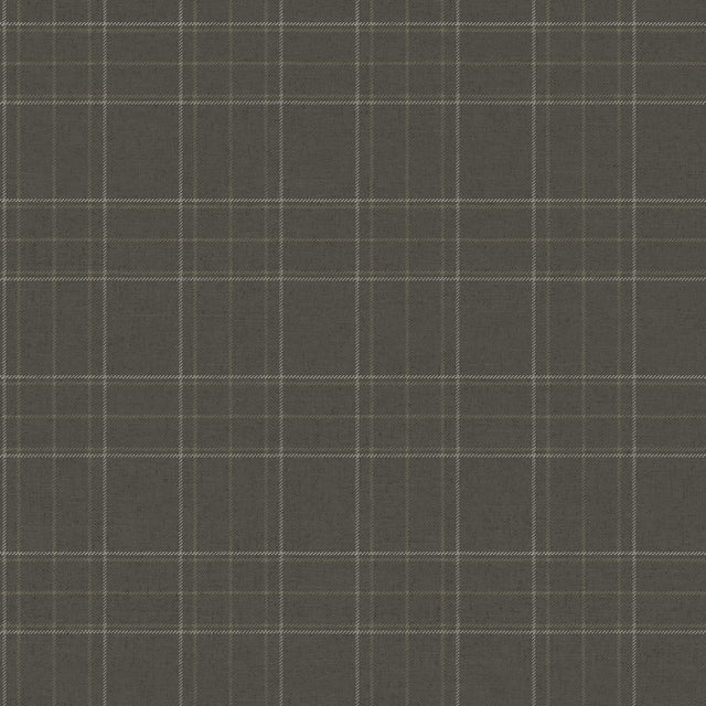 Chesapeake 4192-83457 Fox Hollow Charcoal Dashed Plaid Wallp