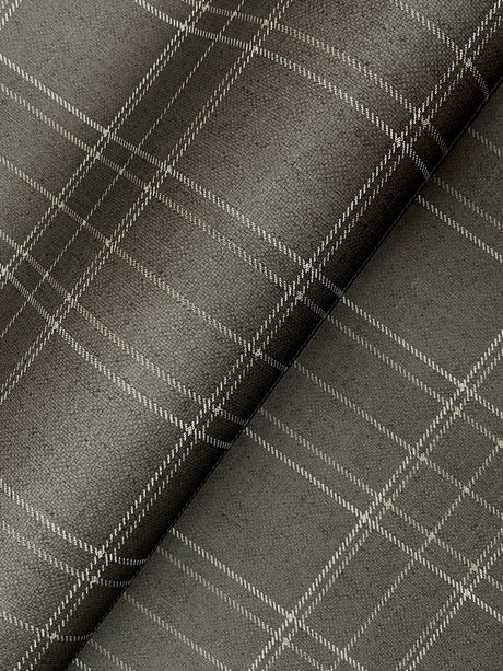 Chesapeake 4192-83457 Fox Hollow Charcoal Dashed Plaid Wallp