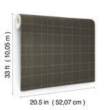 Chesapeake 4192-83457 Fox Hollow Charcoal Dashed Plaid Wallp