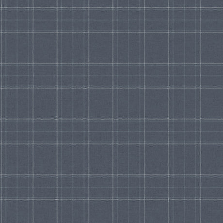Chesapeake 4192-83458 Fox Hollow Dark Blue Dashed Plaid Wall