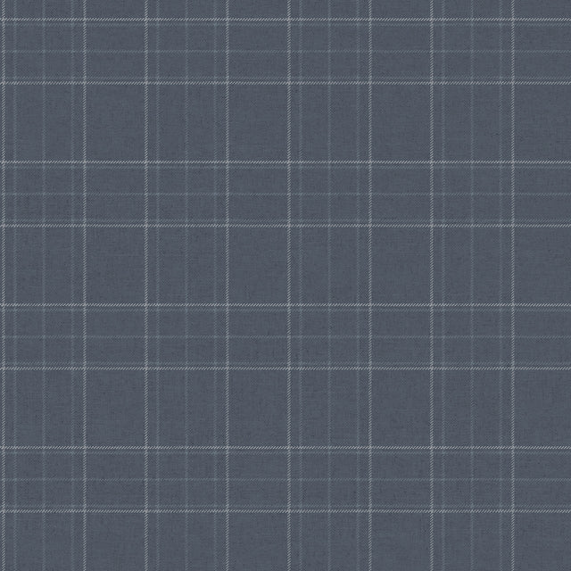 Chesapeake 4192-83458 Fox Hollow Dark Blue Dashed Plaid Wall