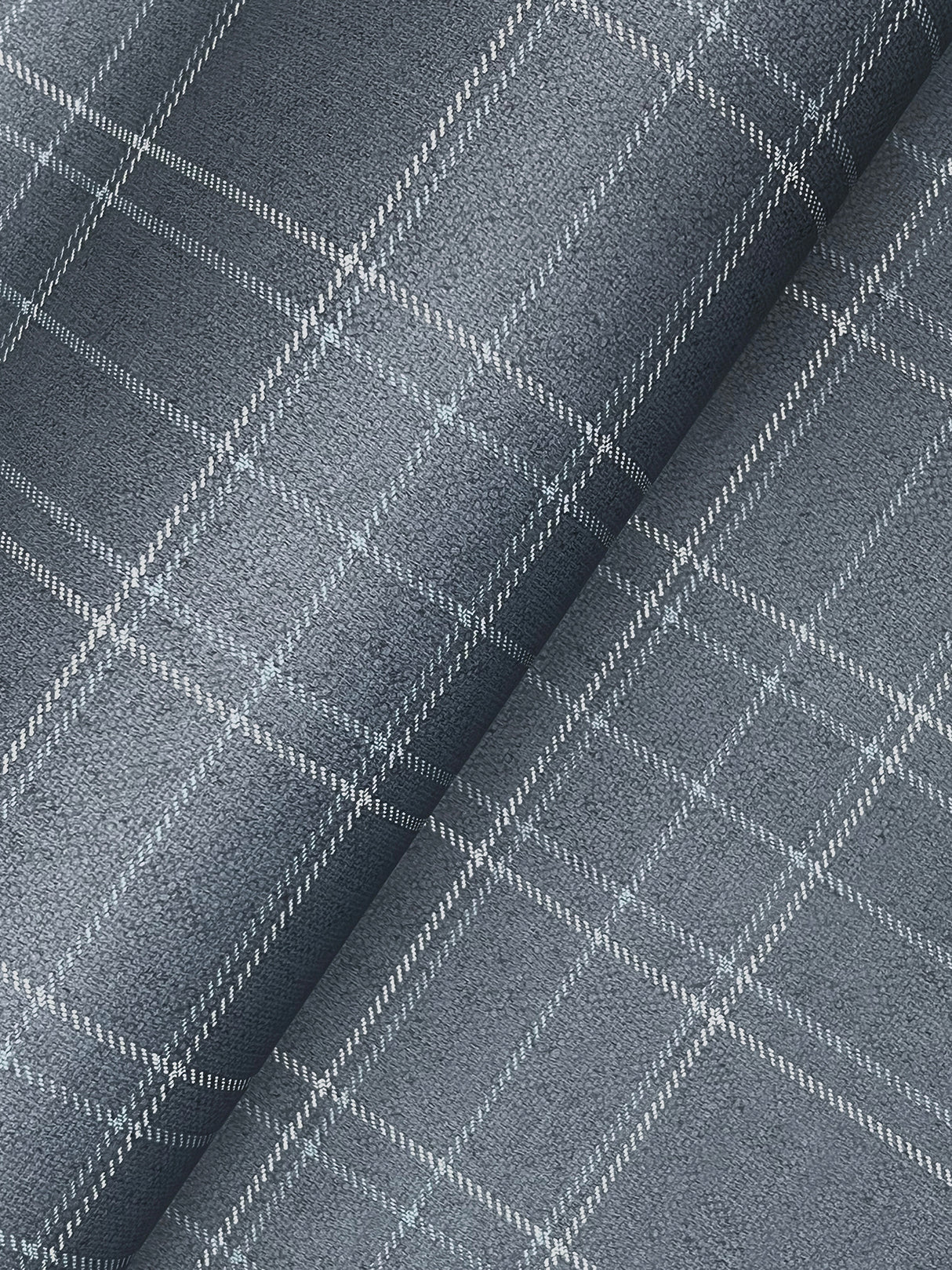 Chesapeake 4192-83458 Fox Hollow Dark Blue Dashed Plaid Wall