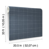 Chesapeake 4192-83458 Fox Hollow Dark Blue Dashed Plaid Wall