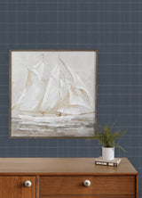Chesapeake 4192-83458 Fox Hollow Dark Blue Dashed Plaid Wall