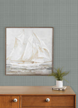Chesapeake 4192-83459 Fox Hollow Turquoise Dashed Plaid Wall