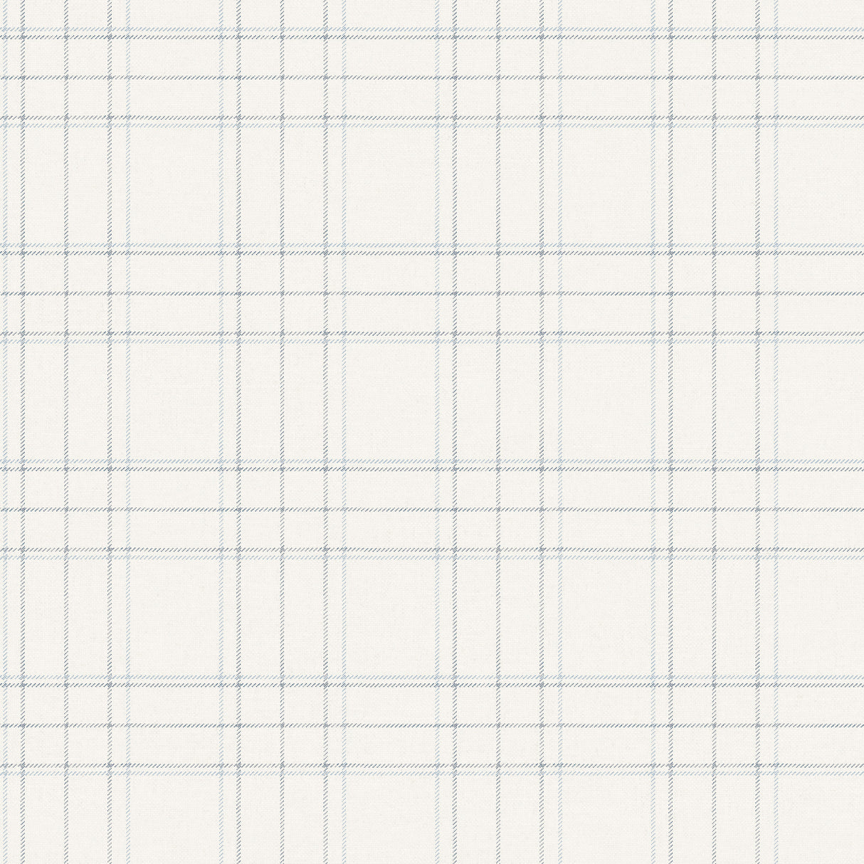 Chesapeake 4192-83460 Fox Hollow White Dashed Plaid Wallpape
