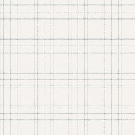 Chesapeake 4192-83460 Fox Hollow White Dashed Plaid Wallpape