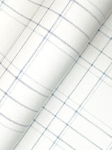 Chesapeake 4192-83460 Fox Hollow White Dashed Plaid Wallpape