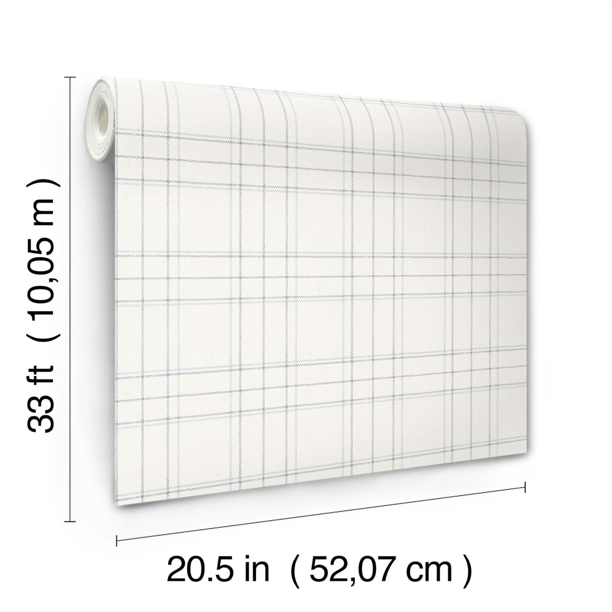 Chesapeake 4192-83460 Fox Hollow White Dashed Plaid Wallpape