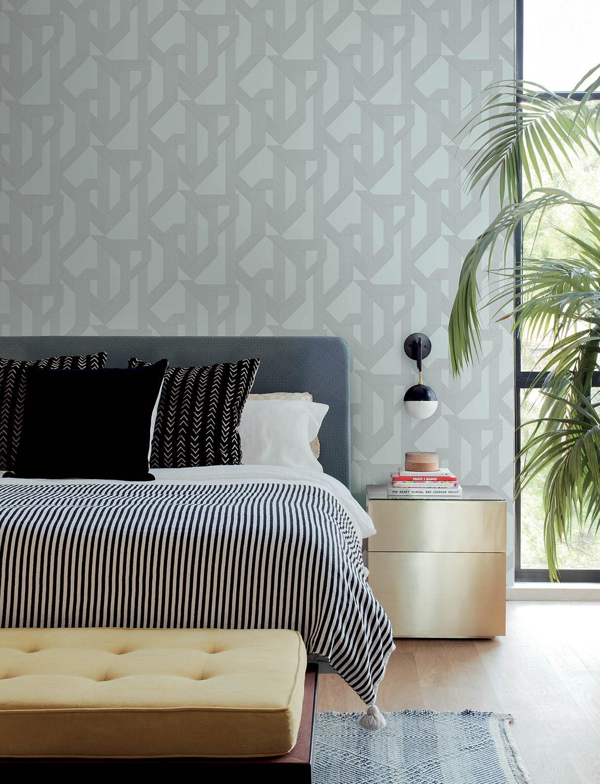 A-Street Prints 4198-27801 Franz Light Blue Geometric Wallpa