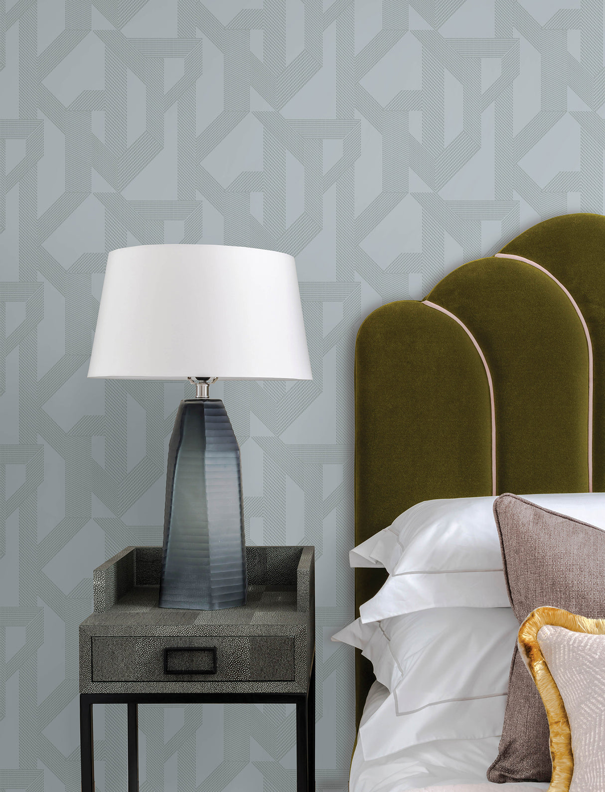 A-Street Prints 4198-27801 Franz Light Blue Geometric Wallpa