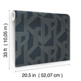 A-Street Prints 4198-27802 Franz Navy Geometric Wallpaper