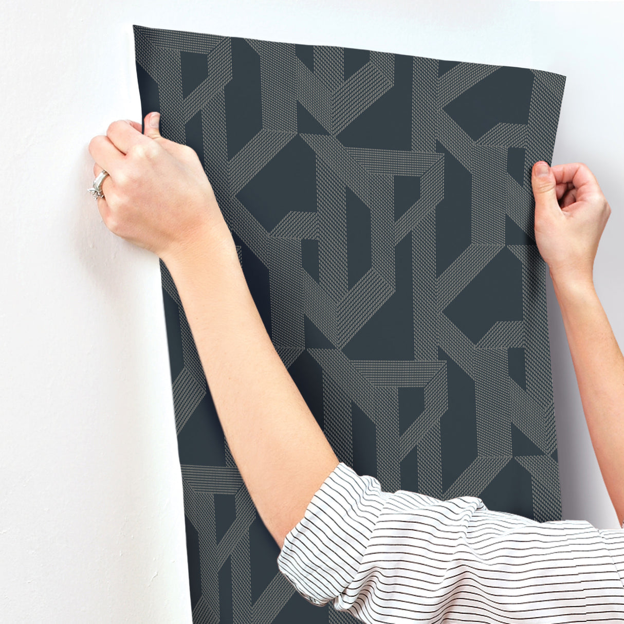 A-Street Prints 4198-27802 Franz Navy Geometric Wallpaper