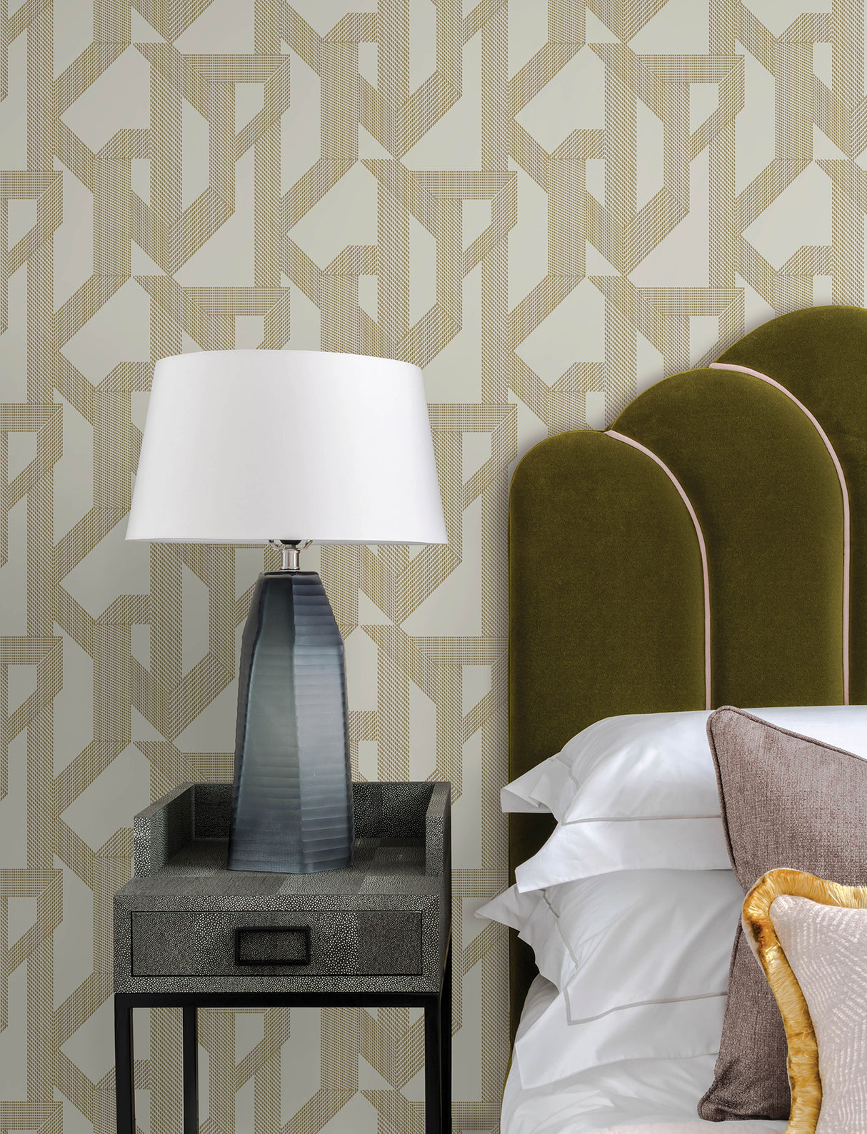 A-Street Prints 4198-27803 Franz Gold Geometric Wallpaper