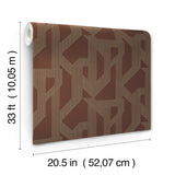A-Street Prints 4198-27804 Franz Maroon Geometric Wallpaper