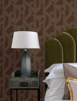 A-Street Prints 4198-27804 Franz Maroon Geometric Wallpaper