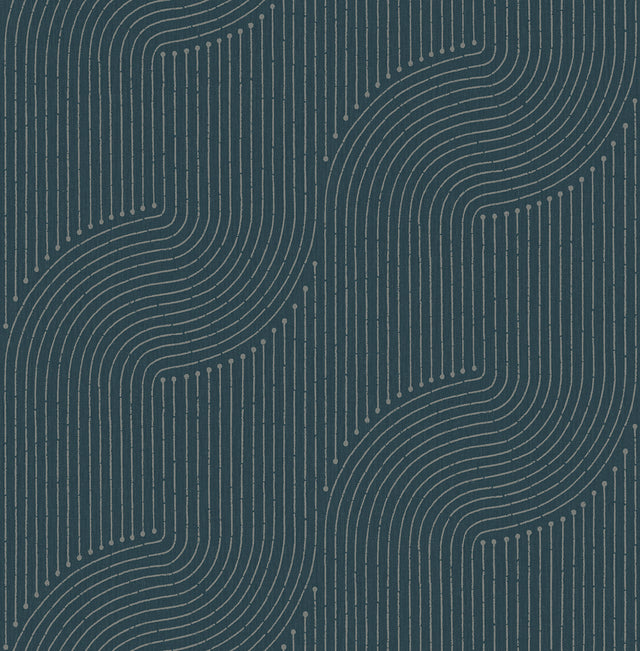 A-Street Prints 4198-27806 Braddock Teal Rhythmic Flow Wallp