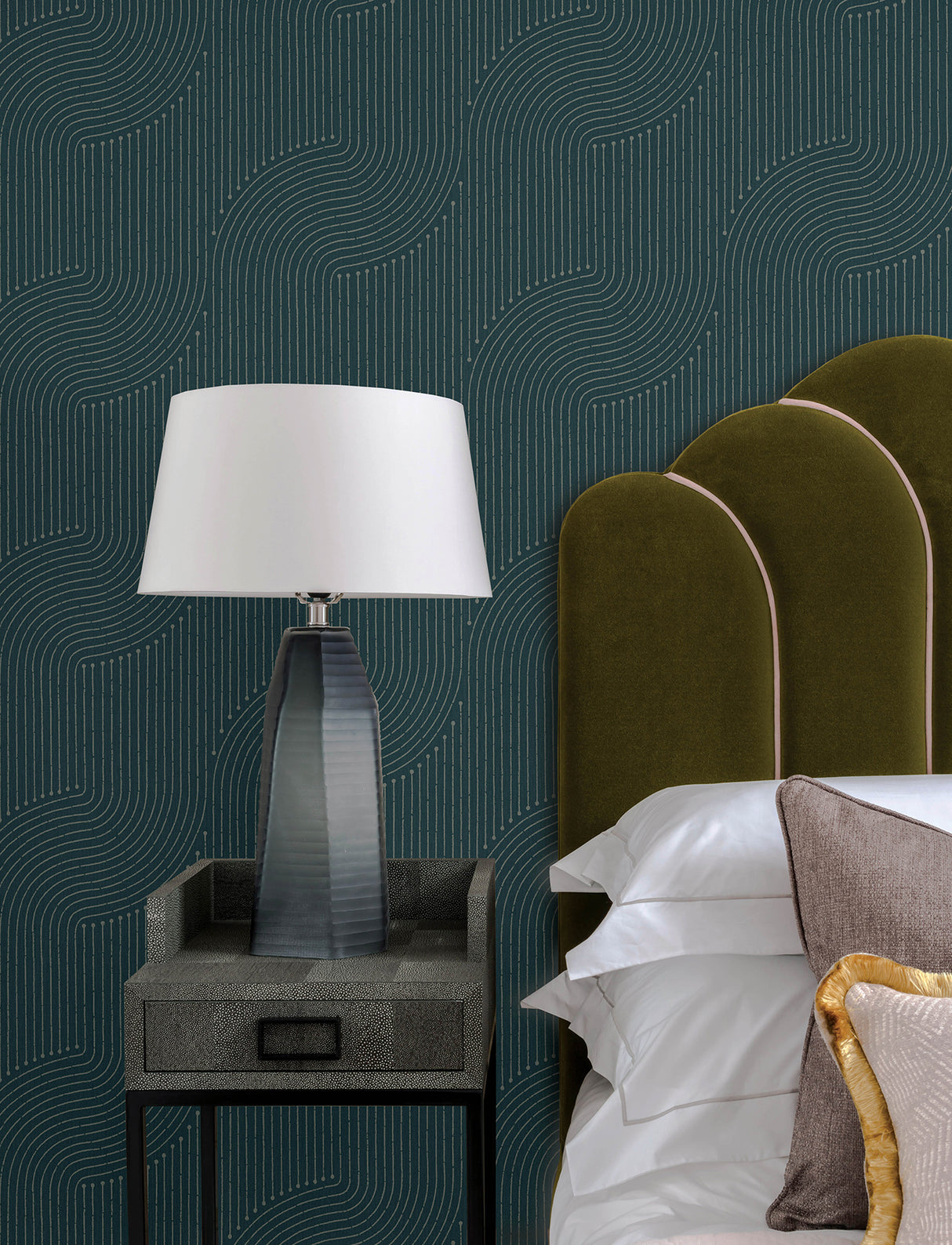 A-Street Prints 4198-27806 Braddock Teal Rhythmic Flow Wallp