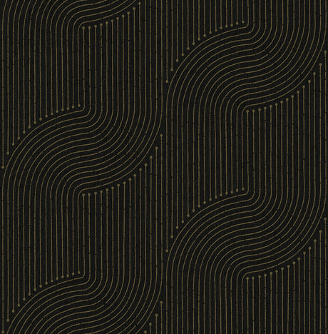 A-Street Prints 4198-27808 Braddock Black Rhythmic Flow Wall
