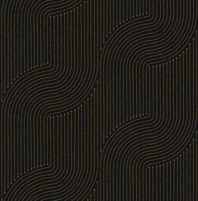 A-Street Prints 4198-27808 Braddock Black Rhythmic Flow Wall