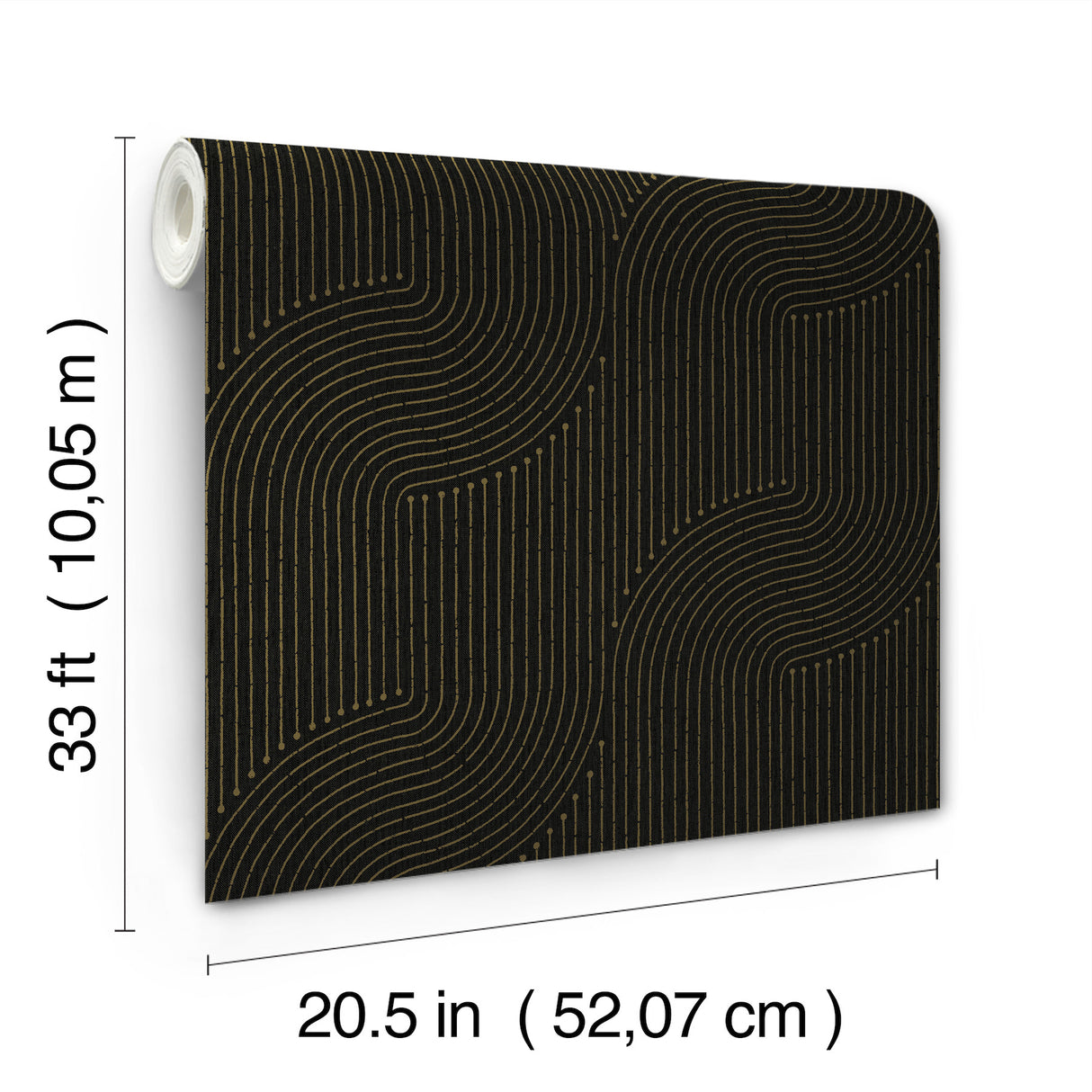 A-Street Prints 4198-27808 Braddock Black Rhythmic Flow Wall