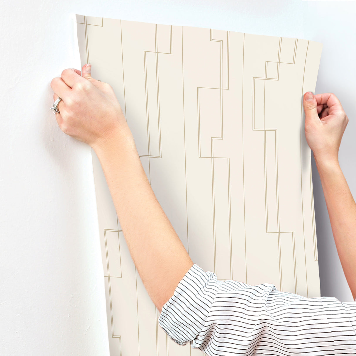 A-Street Prints 4198-27810 Anson Ivory Deco Detailing Wallpa