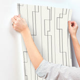 A-Street Prints 4198-27811 Anson Black Deco Detailing Wallpa