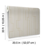 A-Street Prints 4198-27812 Anson Taupe Deco Detailing Wallpa