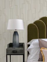 A-Street Prints 4198-27812 Anson Taupe Deco Detailing Wallpa