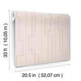 A-Street Prints 4198-27813 Anson Blush Deco Detailing Wallpa
