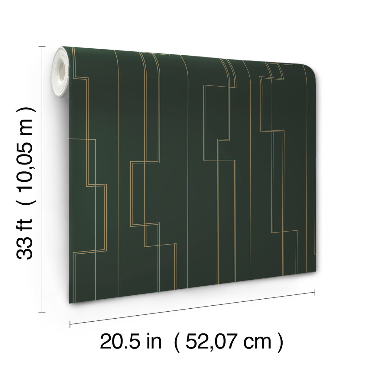 A-Street Prints 4198-27814 Anson Evergreen Deco Detailing Wa