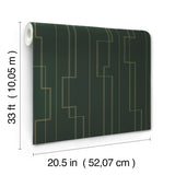 A-Street Prints 4198-27814 Anson Evergreen Deco Detailing Wa